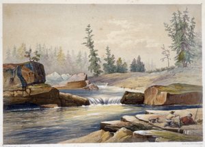 Les chutes de papineau – William Hickman „Vázlatok a nipisaguitról, egy New Brunswick folyóról Amerikában” című részben. Halifax alkotó: Unknown artist