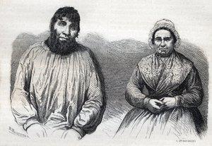 Les epoux Dumollard (Martin Dumollard (1810-1862) és felesége bűntársa, Marie Anne (Marie-Anne) Martinet (1814-1875) Metszet a XIX. alkotó: Unknown artist