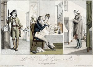 Egy csinos fiú élete Párizsban vagy az elvetemült paraszt: érkezés, Fredaines és a kórház - Carnavalet. alkotó: Unknown artist