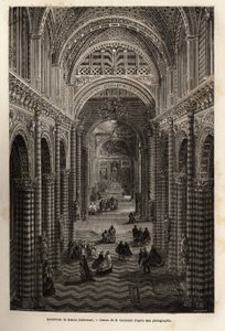 A sienai katedrális belseje, egy 1865-ös Sienába (Olaszország) tett utazást illusztráló metszet az Edouard Charton irányítása alatt megjelent „Le tour du monde, nouveau Journal des voyages”-ben. alkotó: Unknown artist