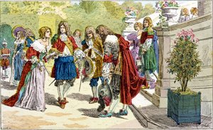 XIV. Lajos és udvara Versailles-ban. alkotó: Unknown artist