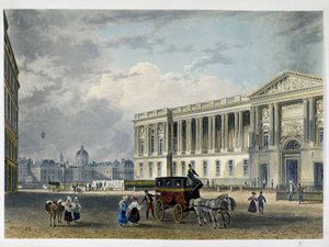 Louvre - keleti homlokzat, hátul a kupola - 19. század alkotó: Unknown artist