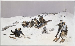 Luge - in "" Vázlatok a kanadai sportokról és időtöltésekről"" Lieut. Henry Buckton Laurence alkotó: Unknown artist