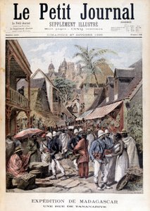 Madagaszkári Expedíció: egy utca Tananarive-ban – az 1895.11.27-i „” Le Petite Journal”-ban alkotó: Unknown artist