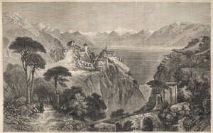 Madonna del Sasso, Svájc - Sassói Szűzanya kolostor - Locarno közelében, a Maggiore-tó mellett - Ticino kanton Svájcban - 1861 alkotó: Unknown artist