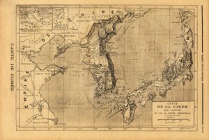 Korea, Japán és Kelet-Kína térképe. Metszet a „” Le petit journal”-ban 1894.09.03. Selva gyűjteménye. alkotó: Unknown artist