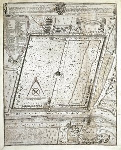 Milánó lazaret térképe az 1630-as milánói pestisjárvány idején (rajz alkotó: Unknown artist