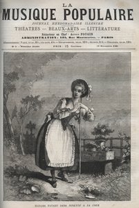 Marie Justine Benoite Duronceray (Madame Favart) a „Ninette a la cour ou le Caprice amour” című filmben – három felvonásos vígjáték és vers, közelharci, Charles Simon (Charles-Simon) Favart – metszet a „La musique populaire”-ben ””” - illusztrált hetilap alkotó: Unknown artist