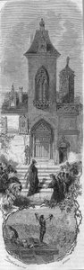 Marie de Burgundy miniszterei kegyelmét kéri. Hugonat és Humbercourt apja halála 1477. április 3-án. 19. századi metszet. alkotó: Unknown artist
