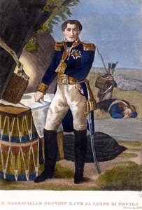 Marsall Laurent Marquis de Gouvion Saint Cyr (1764-1830) az 1813-as drezdai csatában. metszet XIX. alkotó: Unknown artist
