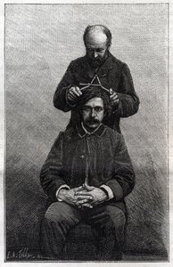 A fej maximális szélességének rendőri prefektúra által végzett mérései Alphonse Bertillon (1853-1914) „Bertillonnage” néven ismert módszerei szerint. Metszet a "" La Nature"-be alkotó: Unknown artist