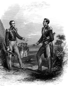 Jose San Martin és Simon Bolivar találkozója alkotó: Unknown Artist