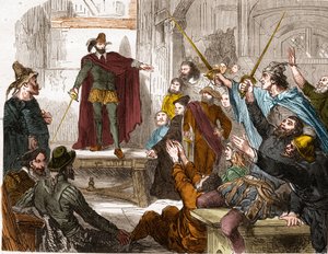 A Tizenhatok Bizottságának (16) ülése 1588-ban (Párizsi Tizenhat Negyed Képviselői Tanácsa) A Liga idején Párizsban megalakult felkelésbizottság. alkotó: Unknown artist