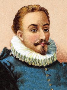 Miguel de Cervantes Saavedra 1547-1616 - Miguel de Cervantes (1547-1616) spanyol költő és drámaíró portréja alkotó: Unknown artist