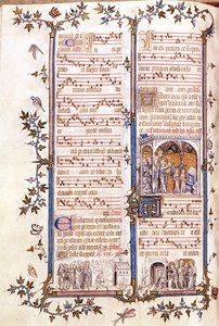 Saint Denis misekönyve, 1350 körül. Clotaire-t (Clothaire) és Dagobertet ábrázoló miniatűr. alkotó: Unknown artist