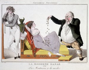 Modern Danaé vagy a divatos nővér (prostitúció) - karikatúra alkotó: Unknown artist