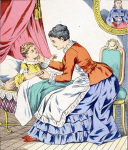 Anya altatódalt énekel gyermekének aludni. alkotó: Unknown artist