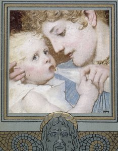 Anya, aki a palackot adja gyermekének - 19. század alkotó: Unknown artist