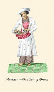 Zenész egy pár dobossal alkotó: Unknown Artist