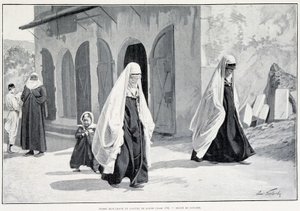 Muszlim nők Boszniában. In Tour du monde 1/1896. alkotó: Unknown artist