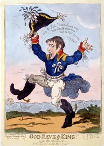 Napoleon 1er énekelje a „Vive le roi””-t XVIII. Lajos eljövetelére – a „” Napoleon 1er” karikatúragyűjteményben alkotó: Unknown artist