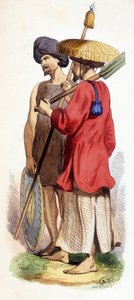Természetes (vietnami őslakos) és kochinai katona. Vietnam kontra 1840. alkotó: Unknown artist