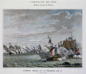 Tengerészeti harc, du 10 prairial An II (1794) - „” Napóleon tengeri csatái”” alkotó: Unknown artist