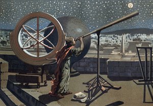Nicee hipparkhosza. (Hipparkhos) az Alexandriai Obszervatóriumban Görög csillagász (Bythiniában, Kr. e. 2. század) Louis Figuier „La Ciencia y sus Hombres” című műve alapján. Barcelona 1881 alkotó: Unknown artist