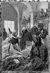 Marguerite Favet ápolónő az 1813-as németek elleni háború idején a Field Hospitalban kezelte az okosságokat. alkotó: Unknown artist