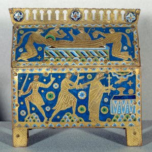 Műtárgy: Szent Tamás Becket (1118-1170), canterburyi érsek zománcvadászata, arany és réz. Ez az Archeveque 1170. december 29-i, a Cantorbery-székesegyházban történt meggyilkolásának és temetésének dekorációja. 1220 kb. alkotó: Unknown artist