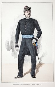 A Béke tisztje, Nagy Második Birodalom (1852-1870). Színes rézkarc, illusztrációként „A békefenntartók hadtestének története”” című könyv, amelyet Louis Lepine (1846-1933) Szajna menti rendőrprefektus égisze alatt jelent meg, Alfred Rey (1864-) alkotó: Unknown artist