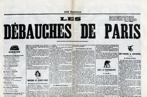A „Les debauches de Paris” újság egyike, 19. század vége. alkotó: Unknown artist