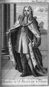 Lovagrendek.Chevalier de Saint Michel Franciaországban a 15. században. A „” A katonai rendek vagy lovagok történetében, mindkét nembeli világi és rendes milíciák történetében, amelyek eddig létrejöttek. A kiadás: Abbe Giustiniani, R.P.Bonan alkotó: Unknown artist