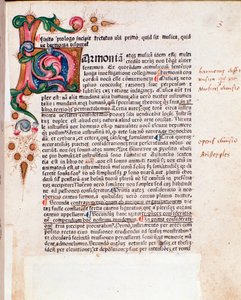 Az oldal a De musica tractatusból, Bartholomew Ramos de Pareiától (1482) alkotó: Unknown artist