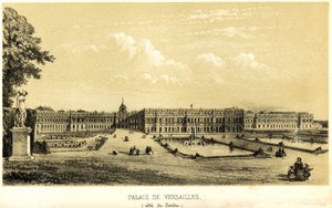 Versailles-i palota, kilátással a kertre 1857-ben. alkotó: Unknown artist