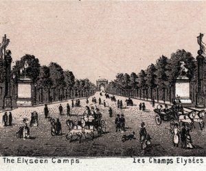 Párizs, Franciaország: kilátás a Champs-Élysées-re (Champs-Elysees). „A világ 168 nézetet illusztrál” című részben, dátum nélkül (XIX. század vége) alkotó: Unknown artist