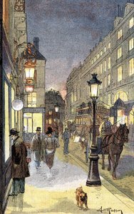 Éjszakai Párizs, 19. század végi illusztráció. alkotó: Unknown artist