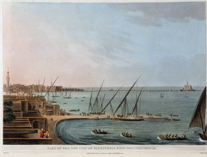 Része az új alexandriai városnak, a világítótoronnyal - „Kilátások Egyiptomban, Palesztinában és az Oszmán Birodalom más részein” alkotó: Unknown artist