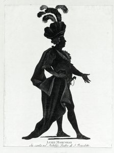 Az olasz kasztrált Luigi Marchesi (1754-1829) előadása a San Benedetto Színházban. alkotó: Unknown artist