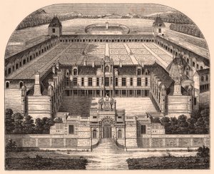 A Chateau dAnet (Eure-et-Loir, Franciaország) perspektivikus képe, reneszánsz korszak alkotó: Unknown