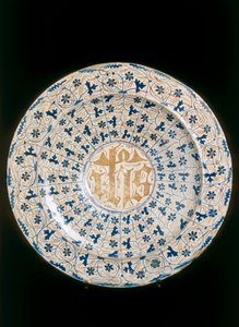 Lemez kristályos monogrammal, Valencia gyártás alkotó: Unknown artist