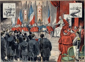 XIII. Leon pápa (1810-1903) szentelte fel Franciaország protektorátusát a Szentföldön, amikor Németország le akarta váltani. Október 8-i közönség alkotó: Unknown artist