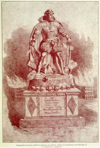 II. Fülöp portré-töltése a spanyol inkvizícióról - metszet alkotó: Unknown artist