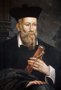 Michel de Nostre-Dame (Nostre Dame), Nostradamus, asztrológus (1503-1566) portréja, részlet, Nostradamus-ház, Salon de Provence, Bouches du Rhone alkotó: Unknown artist