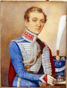 Nagyezsda Durova (1783-1866) (Nagyezsda Andrejevna Durova), Alekszandr Durov vagy Alexandre Sokolov vagy Alekszandr Andrejevics Alekszandrov néven ismert portréja orosz tiszt egyenruhájában, egy férfinak álcázott nő, aki az orosz hadseregben csinált karrie alkotó: Unknown artist