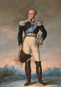 Orosz I. Sándor portréja, c. 1819 - Akvarell - I. Sándor orosz cár (1777-1825) lábportréja”” Névtelen akvarell alkotó: Unknown artist