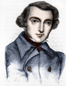 Alexis de Tocqueville (1805-1859) francia történész és politikus portréja. Metszet 19. század. alkotó: Unknown artist