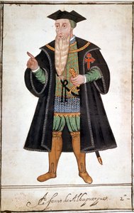 Alphonse (Alfonso vagy Afonso) portréja, Albuquerque (1453 - 1515). Pedro Varretto de Resenda kézirata. 16. század. alkotó: Unknown artist