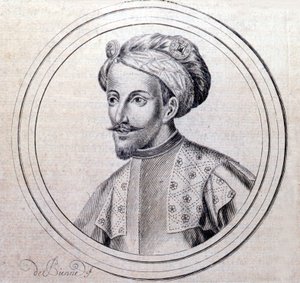 Savoyai V. Amedeus portréja: A Nagy (1249-1324) (Amedeo VI di Savoia detto il Grande) Samuel Guichenou 1660-as lyoni „Savoyai királyi ház genealógiai történetében” című művében. alkotó: Unknown artist