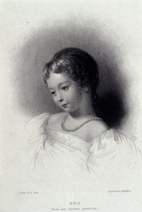 Augusta Ada Byron (1815-1852) portréja, aki Anna Lovelace lett, George Gordon Byron költő lánya. századi metszet. alkotó: Unknown artist